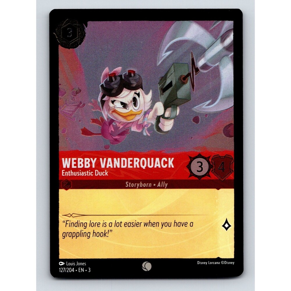 Basic Webby Vanderquack HP 4 Enthusiastic Duck Rarity Red Vibrant Disney Lorcana